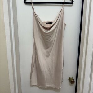 Elegant Cowl Neck Silk Slip Dress